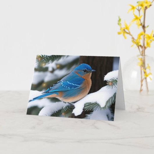 Winter Bluebird Karte (Gelbe Blume)