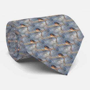 Winter Bluebird Nattern Pattern Krawatte