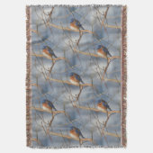 Winter Bluebird Nature Art Pattern Decke (Vorderseite Vertikal)