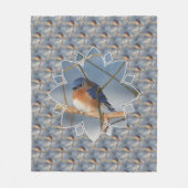 Winter Bluebird Nature Bird Art Pattern Fleecedecke (Vorderseite)