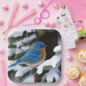 Winter Bluebird Pappteller (Party)