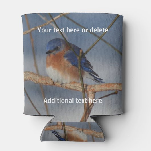 Winter Bluebird Personalisiert Dosenkühler (Rückseite)