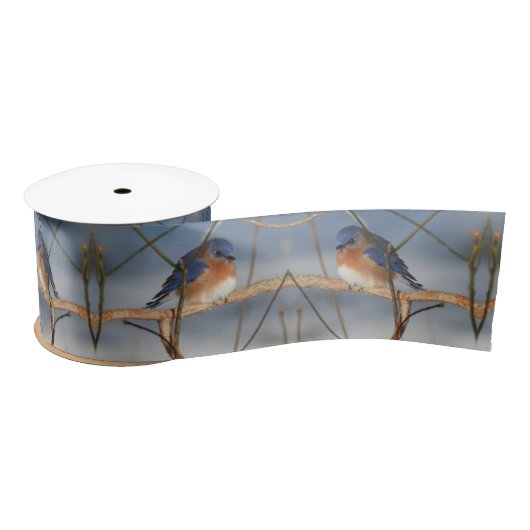 Winter Bluebird Satinband (Spule)
