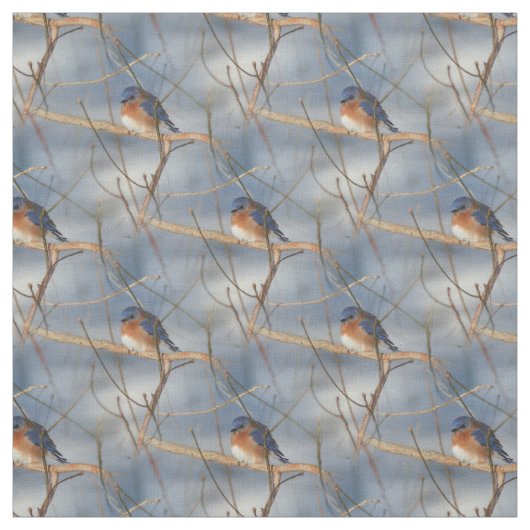 Winter Bluebird Tierart Stoff (Muster)
