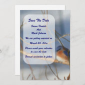 Winter Bluebird Wedding Save The Date (Vorne/Hinten)