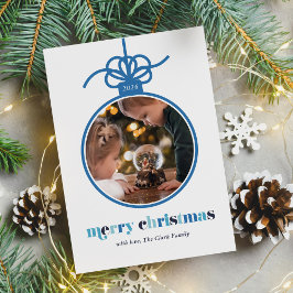 Winter Blues Bold Letters Ornament Foto Feiertagskarte
