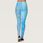 Winter Blues Bright Pastel Abstrakt Leggings (Rückseite)