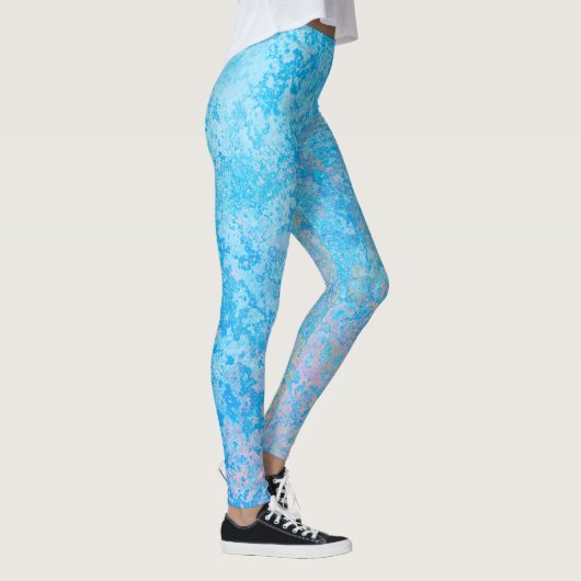 Winter Blues Bright Pastel Abstrakt Leggings (Rechts)