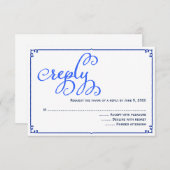 Winter Blues Calligraphy Wedding Reply Card RSVP Karte (Vorne/Hinten)