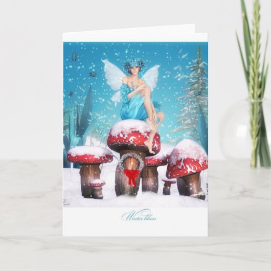 Winter-Blues Feiertagskarte (Vorderseite)