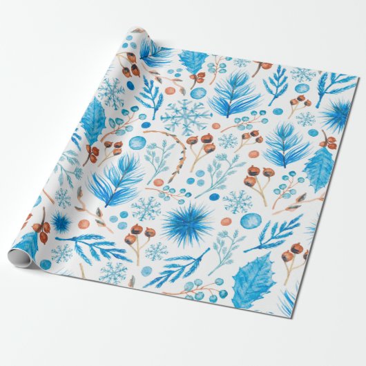 Winter-Blues-Geschenkpapier Geschenkpapier (Ungerollt)