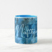 Winter Blues Impressionen Mit Monogramm Tasse (Zentrum)