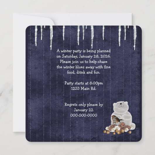 Winter Blues Party Einladung (Rückseite)