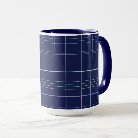 Winter Blues Plaid Tasse (VorderseiteRechts)