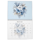 Winter Blues Watercolor Blume 20xx Kalender (Mär 2026)