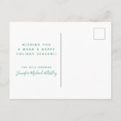 Winter blüht | rosa blühende Poinsettia Postkarte (Rückseite)