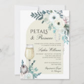 Winter Blume Arch Petals & Prosecco Brautparty Einladung (Vorderseite)