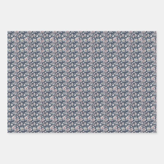 Winter-Blume auf schwarzem Grund für Entkopplung Geschenkpapier Set (Vorderseite)