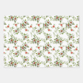 Winter-Blume, Berries und Folies Geschenkpapier Set (Vorderseite)