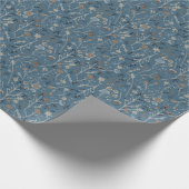 Winter Blume Blau Geschenkpapier (Ecke)