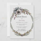 Winter Blume Brautdusche Einladung (Vorderseite)