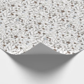 Winter Blume Brown Blue Geschenkpapier (Ecke)