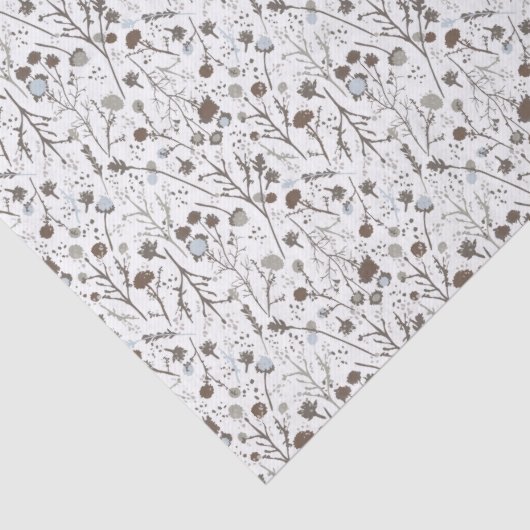 Winter Blume Brown Blue Seidenpapier (Detail)