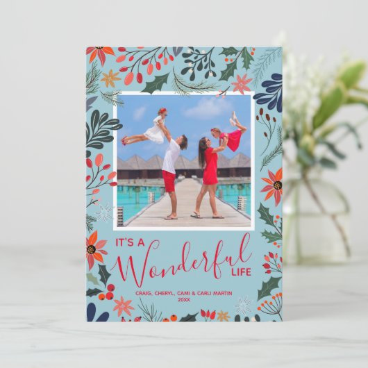 Winter Blume Foto Weihnachten (Stehend Vorderseite)