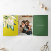 Winter Blume Frieden und Freude Elegante Weihnacht Dreifach Gefaltete Urlaubskarte (Innenseite)