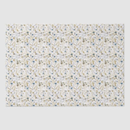 Winter Blume Gold Blue Seidenpapier