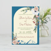 Winter-Blume Hochzeiten Einladung (Stehend Vorderseite)