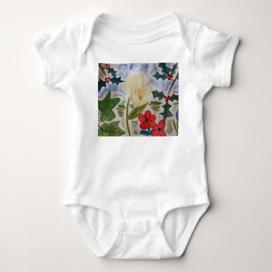 Winter Blume & Holly Baby Strampler (Vorderseite)