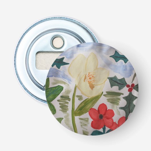 Winter Blume & Holly Bottle Opener Flaschenöffner (Vorderseite)