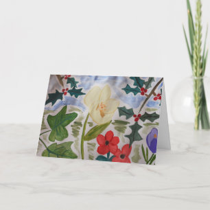 Winter Blume & Holly Feiertagskarte