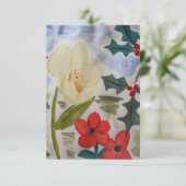 Winter-Blume & Holly-Flat-Card Karte (Stehend Vorderseite)