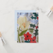 Winter-Blume & Holly-Flat-Card Karte (Vorderseite/Rückseite Beispiel)
