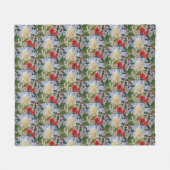 Winter Blume & Holly Fleecedecke (Vorderseite (Horizontal))