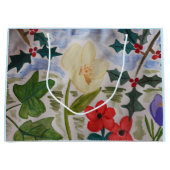 Winter Blume & Holly Große Geschenktüte (Vorderseite)