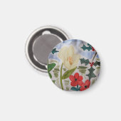 Winter Blume & Holly Magnet (Vorderseite/Rückseite)