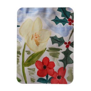 Winter Blume & Holly Magnet