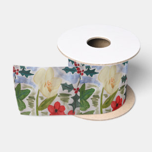 Winter Blume & Holly Satinband