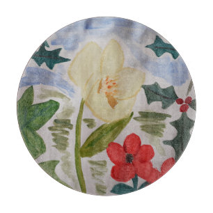 Winter Blume & Holly Schneidebrett