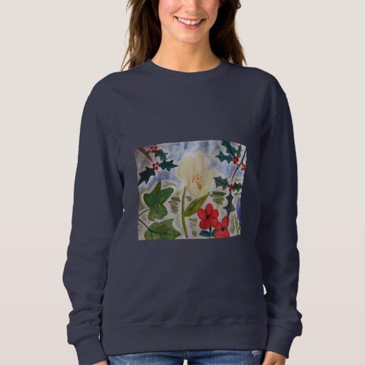Winter Blume & Holly Sweatshirt (Vorderseite)