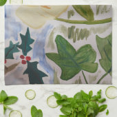 Winter Blume & Holly Teetuch Geschirrtuch (Gefaltet)