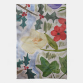 Winter Blume & Holly Teetuch Geschirrtuch (Vertikal)
