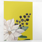 Winter Blume Joyeux Noël Elegante Weihnachten Dreifach Gefaltete Urlaubskarte (Innen Erste Seite)