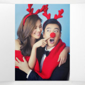 Winter Blume Joyeux Noël Elegante Weihnachten Dreifach Gefaltete Urlaubskarte (Innenseite Mitte)