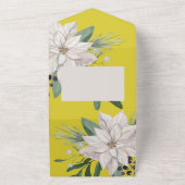 Winter Blume Joyeux Noël Elegante Weihnachtskarte All In One Einladung (Außenbereich)