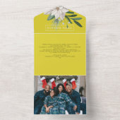 Winter Blume Joyeux Noël Elegante Weihnachtskarte All In One Einladung (Innen Boden)