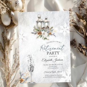 Winter Blume Lantern Champagner Rente Einladung